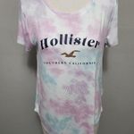 Hollister Pastel Tie-Dye Print Logo Graphic Tee Size Small Photo 0