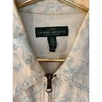 Ralph Lauren Lauren  Womens Button Front Floral Jean Jacket White Blue White Photo 2