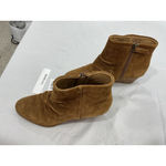 Franco Sarto Womans Winston Ankle Boots 8.5 M Rust Side Zip Scrunched Wedge Heel Photo 1