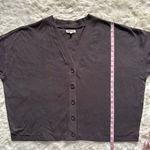 Madewell Cardigan Organic Cotton Crop Sweater Button Front Deep Coal Gray XXL Photo 12