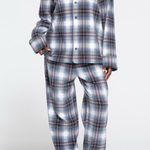 SKIMS Plush Fleece Sleep Set In Cranberry Plaid Photo 0