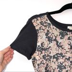 J.Crew Factory Blush Pink & Gray Floral Print Contrast Top Photo 2