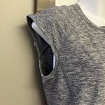 Athleta  Heather Gray Capped Sleeve 1/2 Zip Pullover Shirt with Pleating- Medoum Photo 5