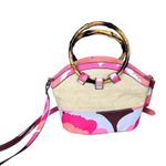 Trina Turk NWT  Crossbody Rainbow Petals Purse Natural Pink Photo 5