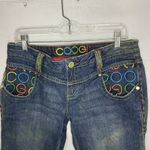 COOGI  Womans Embroidered Button Bermuda Denim Jean Shorts Size 13/14 (34x13) Photo 2