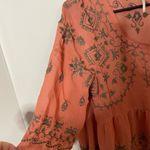 Free People  Burnt Orange Embellished 3/4 Sleeve Blouse XS Excellent Condition Photo 3