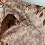 Vintage California Brown Bamboo Rose Long Sleeve Bat Wing Collared Button Up Top Size M Photo 4