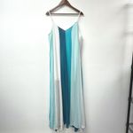 Entro High Tide Colorblock Maxi Dress Aqua Blue Size L Photo 5