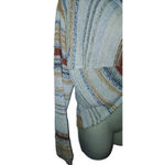 Crop Top XL Long Sleeved Knit Knot V Neck Sweater Striped Multicolor Red Photo 2