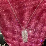 Boutique Skeleton Silver Glitter Coffin Halloween Costume Necklace Creepy Emo goth egirl Photo 3