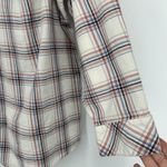 Denim & Co D & Co Plaid Button Up Shirt Cream Pink Long Sleeve Soft Stretch Size 2X Photo 3