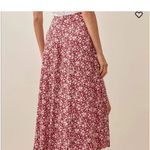 Reformation Zoe Red Floral Midi Skirt Photo 3