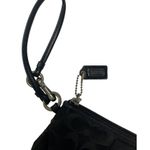 Coach Wristlet Womens Signature Monogram Fabric Zip Closure Black Gray/Green Photo 4