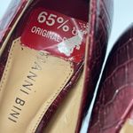 Gianni Bini  wine red faux python print metallic platform heel heels shoes NWOT Photo 13
