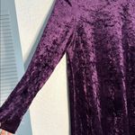 Tiana Crushed Velvet Swing Mini Dress Eggplant Purple Dark Goth Long Sleeve Mock Size 12 Photo 2