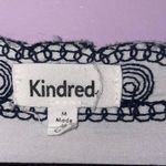 Anthropologie Anthro Kindred M Blouse White w Navy Floral Embroidery Short Sleeve Babydoll Photo 2