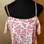 Collective Concepts  Cold Shoulder Flowy Print White Red Size S Strappy Bohomian Photo 4