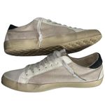 Corina Women’s Size 41 10.5 Taupe White Navy Blue C Distressed Low Top Sneakers Gray Photo 7