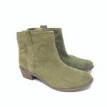 Lucky Brand Terra Green Suede Leather Ankle Boot Bootie Size 7 37 Photo 0