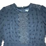 Love by Design Black Swiss Dot Chiffon Lace Trim Cocktail Dress - M Photo 3