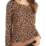 BCX Women’s Juniors  Leopard‎ Print Sweater Size Large Cotton / Rayon Blend Photo 0