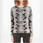 Maje  Wool Blend Black White Knit Striped Zebra Sweater Jumper Size 2 US 6 EUC Photo 2