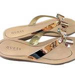 Guess Tutu Eva Fashion Bow Detail Rhinestones Flip Flops Sz 7M Rose Gold Casual Photo 1