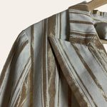 7 For All Mankind Women’s Shine Gold Cream Striped Double Breasted Blazer L Photo 9