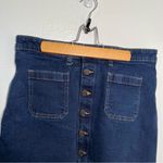 Gap  Button Front Denim Mini Skirt Dark Wash Photo 2