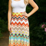 Maxi Skirt Multicolor Zigzag Size Medium Gold Photo 0