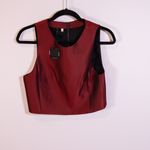 NEW 4.Collective Lulu Jacquard Textured Scoop Neck Sleeveless Blouse Top Red 8 Photo 0