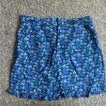 Loft  Floral Blue Ruffle Mini Skirt Linen Blend Casual Summer 12 Photo 6