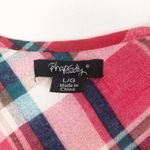 Rhapsody  I 3/4 Sleeve Plaid V-Neck Top Photo 1