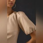 Anthropologie NWT By  Faux Leather One-Shoulder Asymmetrical Midi Dress Size 8 Photo 2