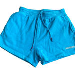 Peloton Women’s Size M Activewear Sweat Shorts Bright Turquoise Blue High Rise Photo 0
