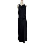 Wilfred  Black Halter Formal Gown Satin Portrait Photo 1