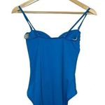 J.Crew Women’s Tie Front Plunge Seersucker One Piece in Blue Size 0 Photo 5
