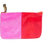 Ipsy Velvet Cosmetic Pouch in Pink/Orange​​​​​​​​ Red Photo 0