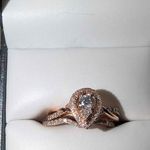 10kt Rose Gold 1/2 CT diamond bridal engagement ring set size 7 Silver Photo 4