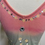 unique cropped Y2K top, featuring shimmering silver sequins Green Photo 2