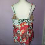 Cacique Swim by  Size 20 Tankini Bathing Suit Top Tropical Floral Layered Orange Photo 2