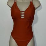 Cupshe One Peice Swimsuit w O-Ring Rust Orange Women’s L Large Photo 1