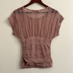 Heart soul Y2K Lace Short Sleeve Top in dust Pink Sz M Photo 1
