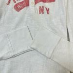 Aeropostale Vintage White Ribbed Knit Henley Top Medium Long Sleeve Y2K 2000s Photo 10