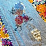 Vintage Y2K Bebe Distressed Patchwork Embroidered Jeans Blue Size 29 Photo 8