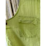 Old Navy  Linen Cotton Blend Semi Sheer Lime Green Sleeveless Crinkle Gauze Top L Photo 2