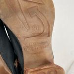 A.S.98 Black Leather Mules Silver Studded Heeled Shoes Boho Cottage EU Size 36 Photo 13