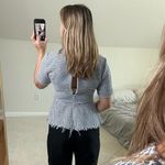 VICI : Blue Plaid Tweed Babydoll Blouse Photo 2