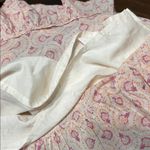 Side Cutout Pink Orange Patterned Women's Dress Ruffled Lined Size Medium Photo 7