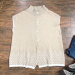 Note di Anita • cashmere knit sweater cape poncho button front beige chevron Tan Size L Photo 0